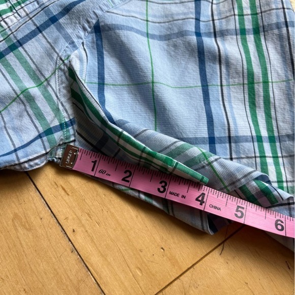 Nautica Slim Fit Button Down Short Sleeve Cotton Plaid Shirt, Men’s Large - Picture 10 of 10